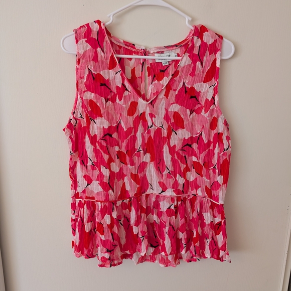 Molly Bracken Tops - Molly Bracken Womens Medium Pink Floral Print Tank Top Preppy Cottage Shabbychic